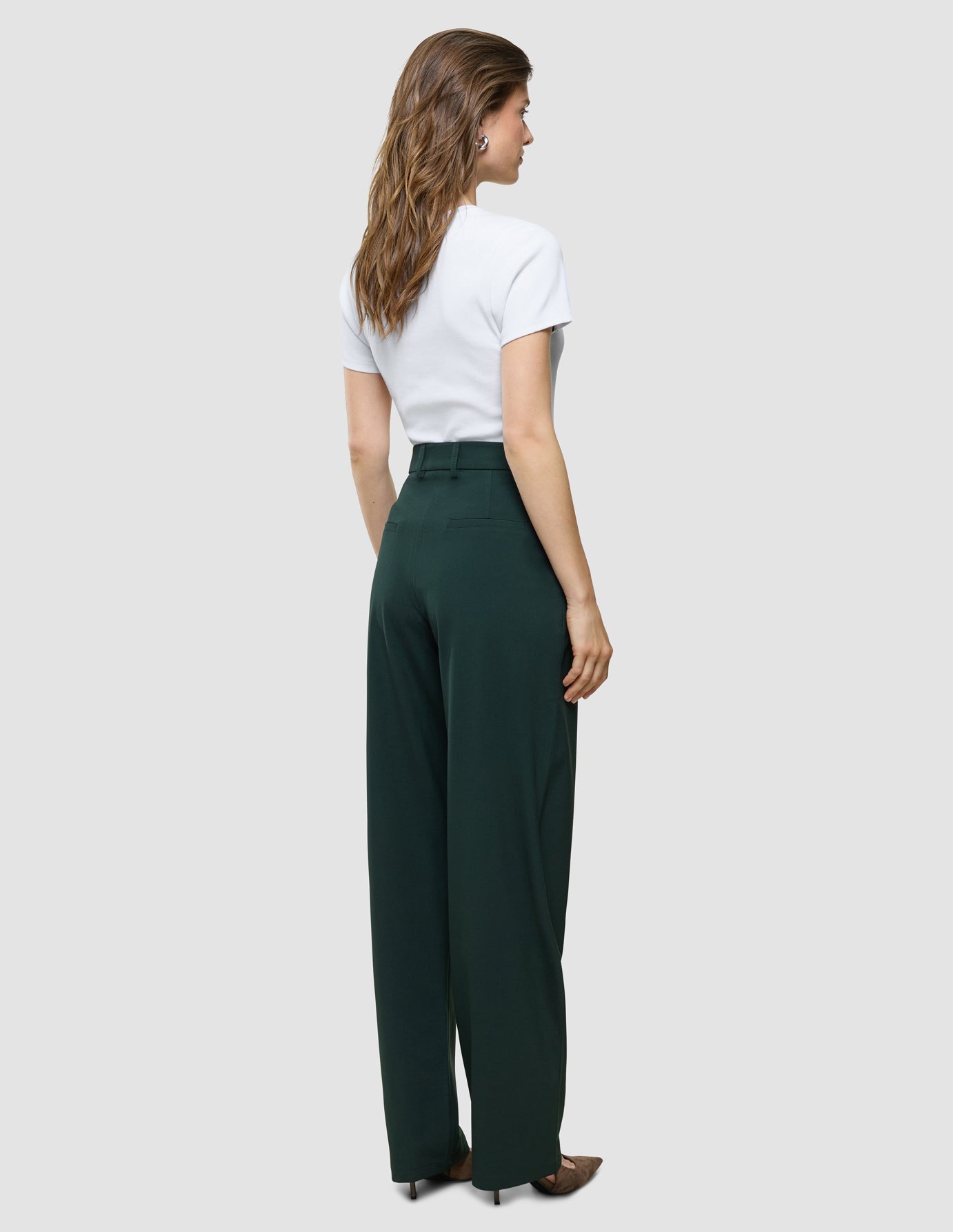 Women Ease Pants Straight Evergreen