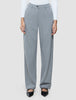 Women Ease Pants Straight Steel Melange