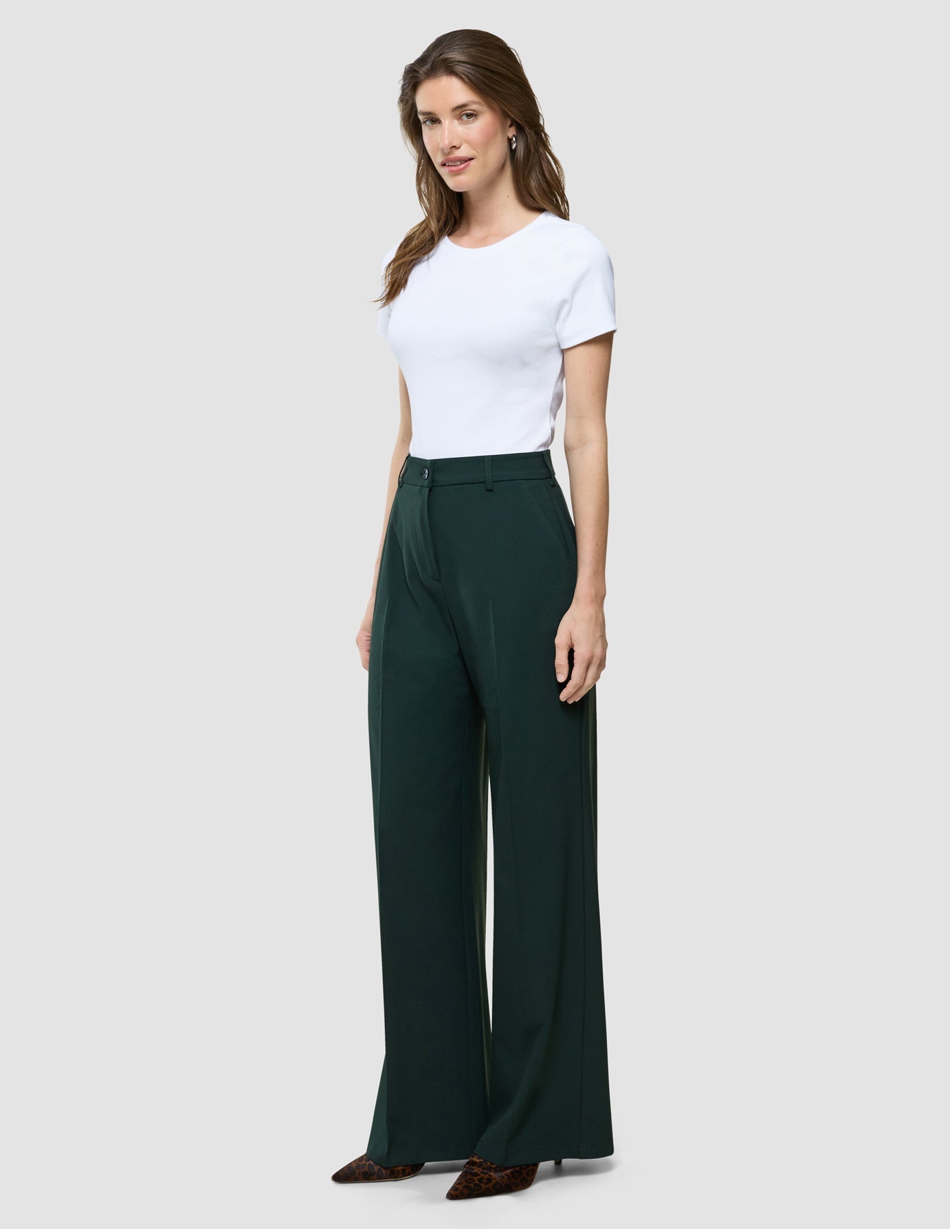 Women Ease Pants Wide Evergreen