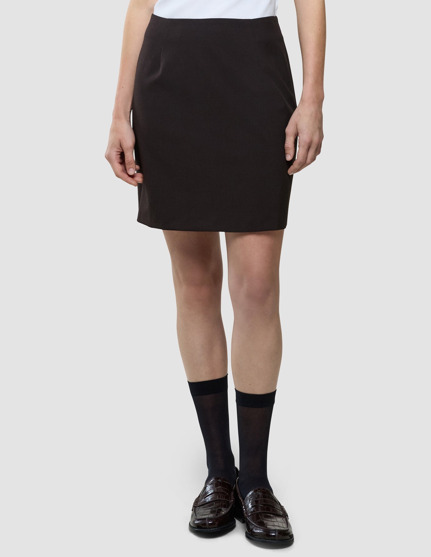 Women Ease Short Skirt Mocha Melange