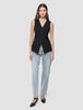 Women Ease Long Vest Black