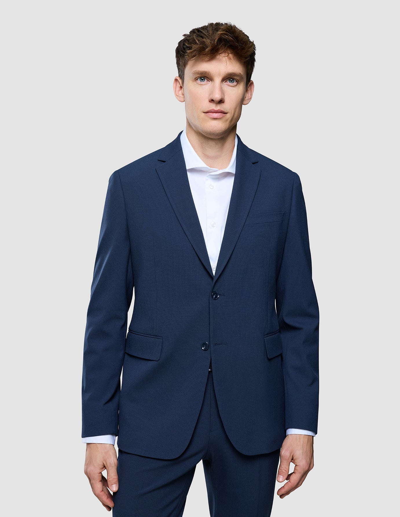 Essential Blazer Slim Navy Checks