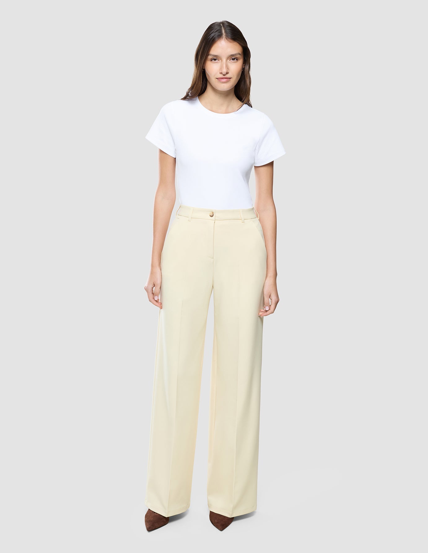 Women Essential Pants Wide Misty Yellow