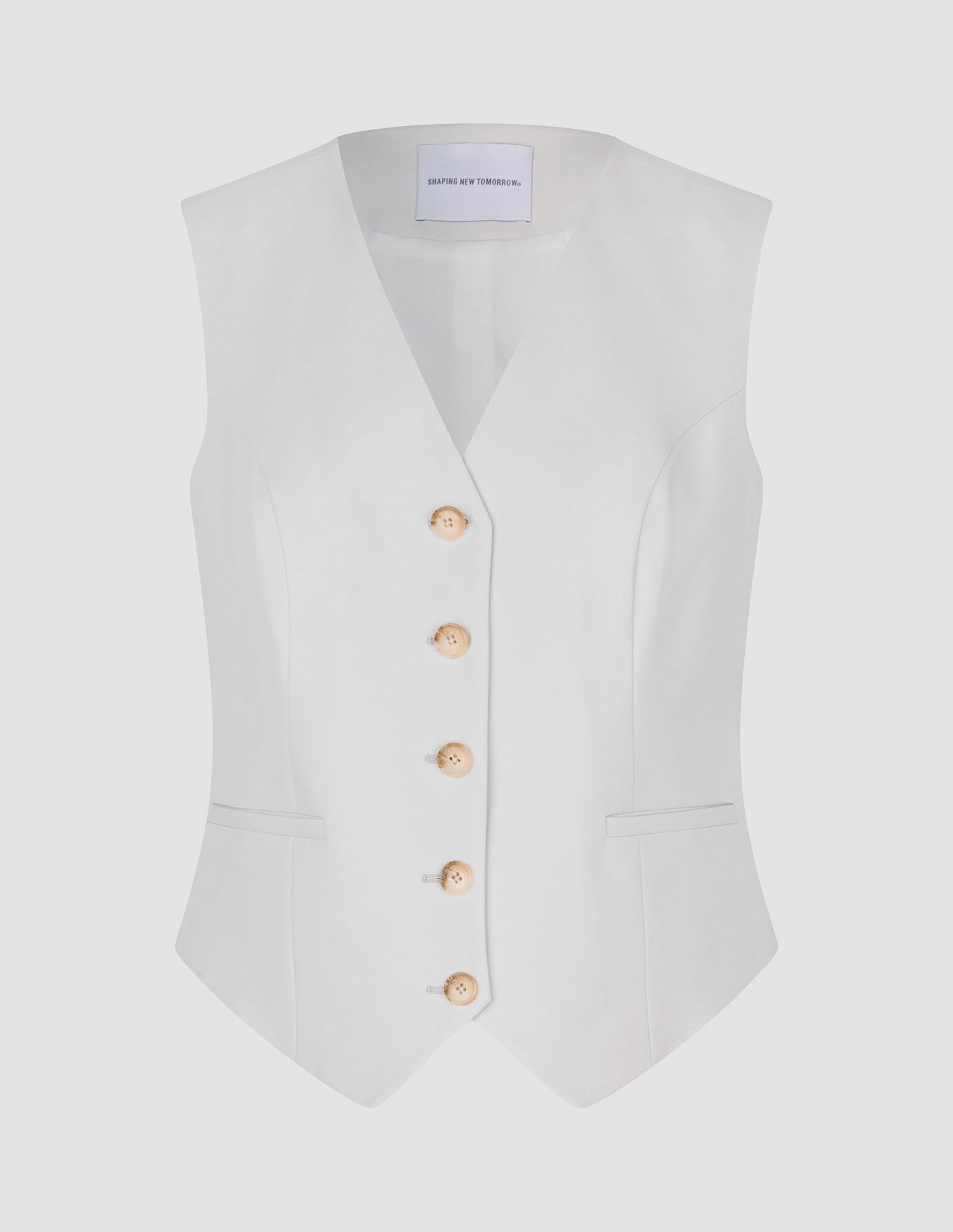 Women Essential Short Vest Off White