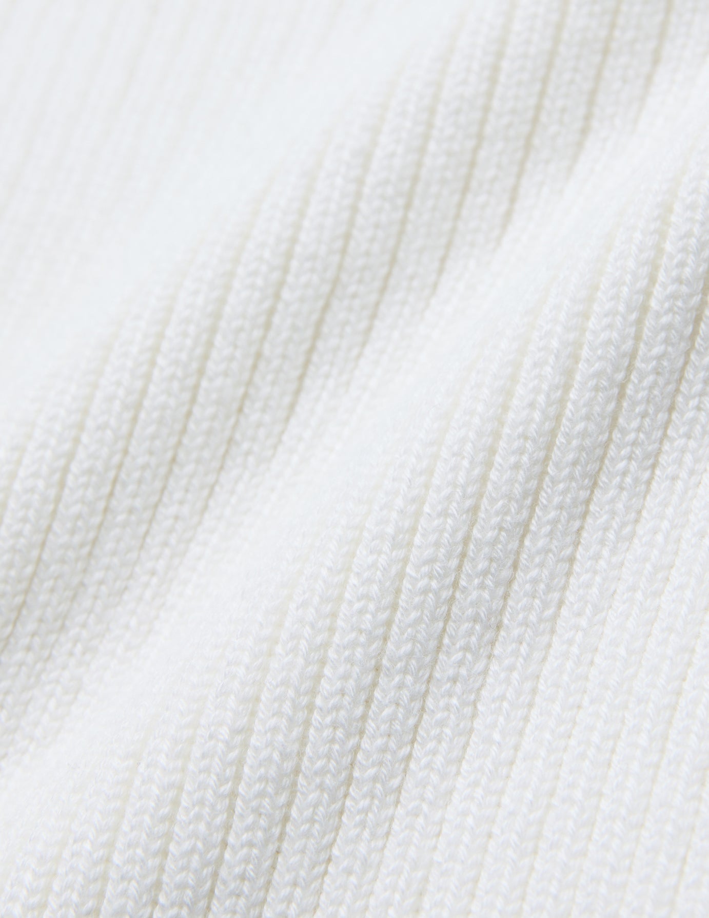 Women Fine Knit Rib Long Sleeve Off White