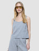 linen set stone grey top relaxed shorts