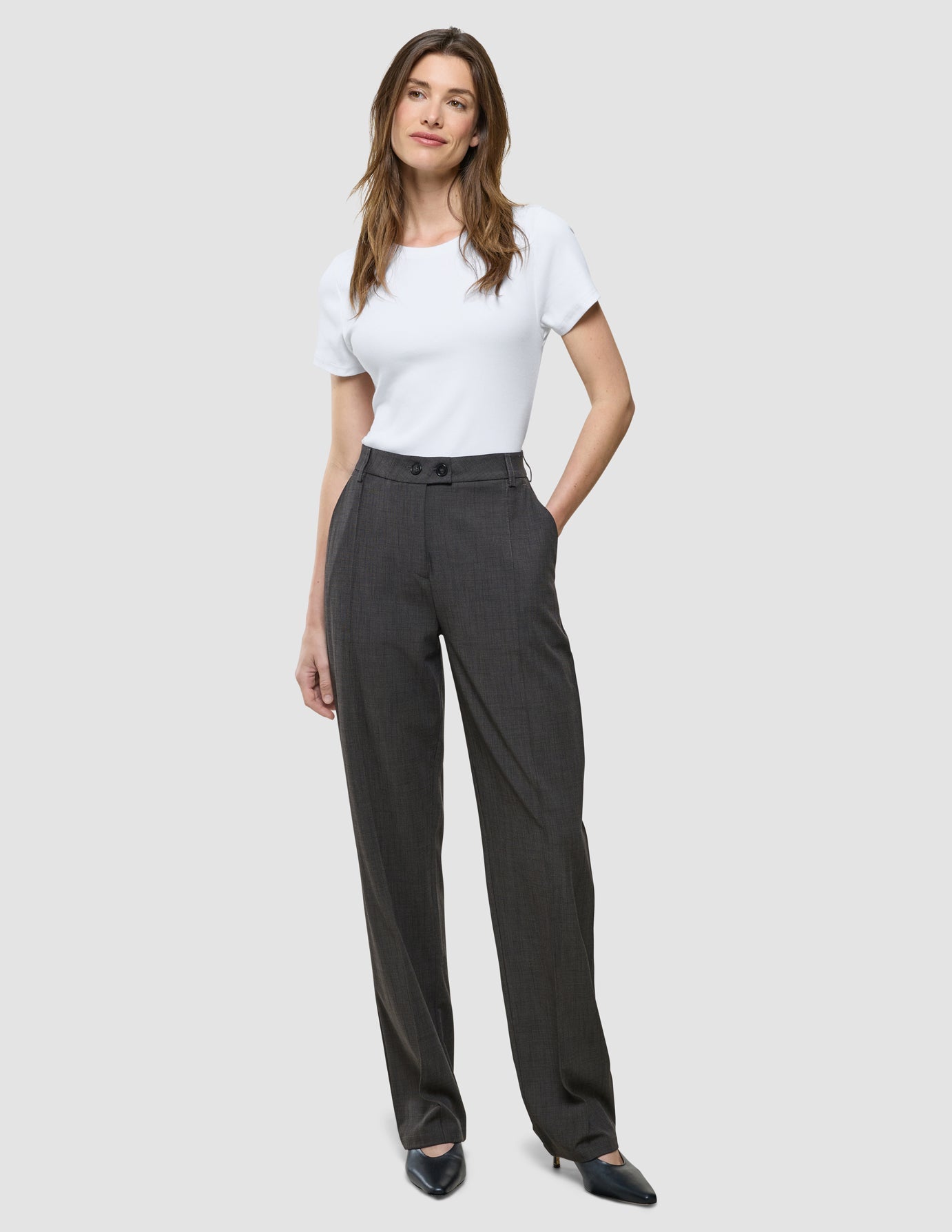 Women Nara Pants Straight Cool Brown