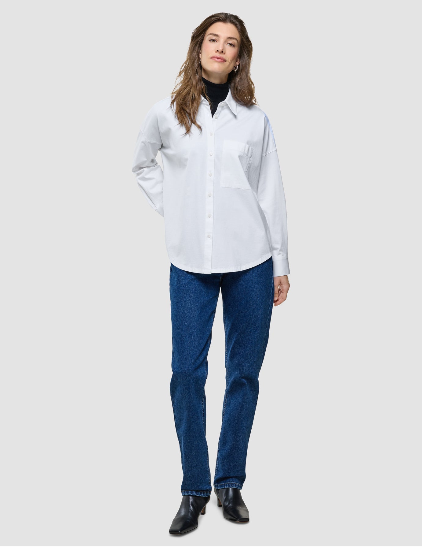Oversized Long Sleeve Shirt White