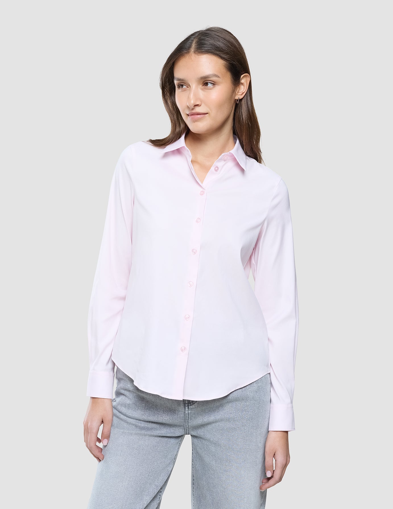 Women Oxford Shirt Barely Pink Regular