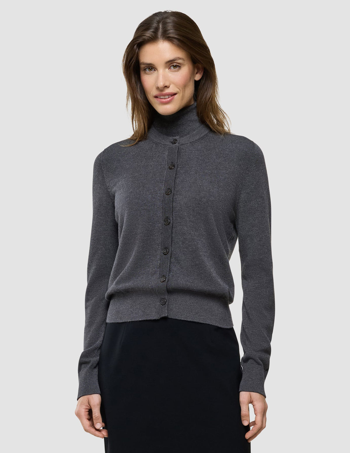 Women Quinn Crewneck Cardigan Cool Brown