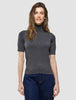 Women Quinn Short Sleeved Turtleneck Cool Brown