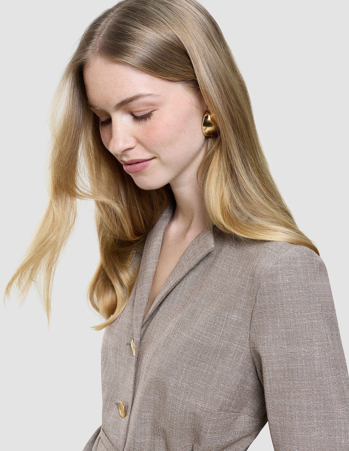 rhea set golden beige melange shirt pants