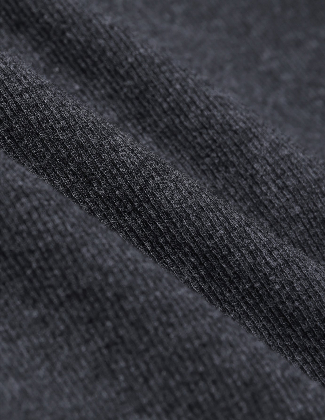 Women Rib T-shirt Long Sleeve Dark Grey Melange