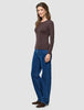 Women Rib T-shirt Long Sleeve Espresso