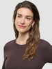 Women Rib T-shirt Long Sleeve Espresso