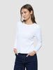 Women's Rib T-Shirt Long Sleeve White