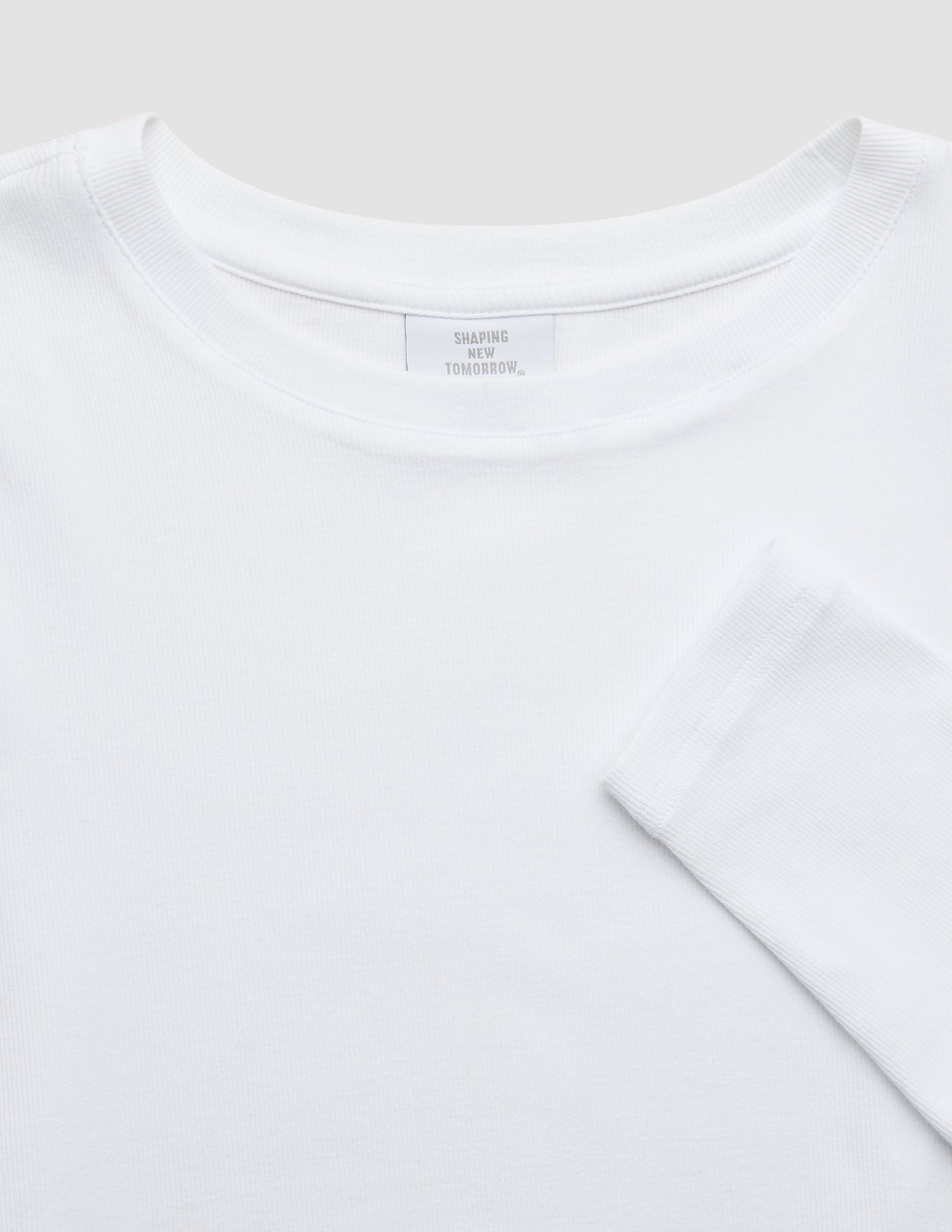 Women's Rib T-Shirt Long Sleeve White