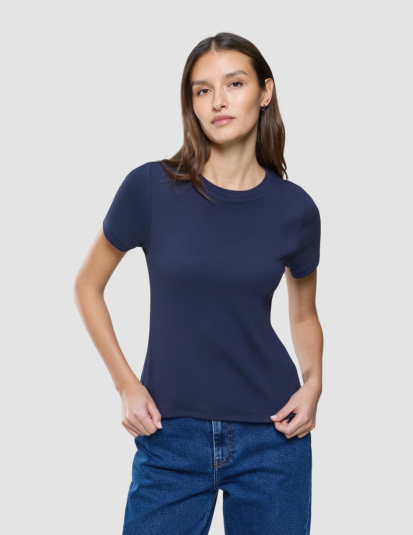 Women Rib T-Shirt Night Sky