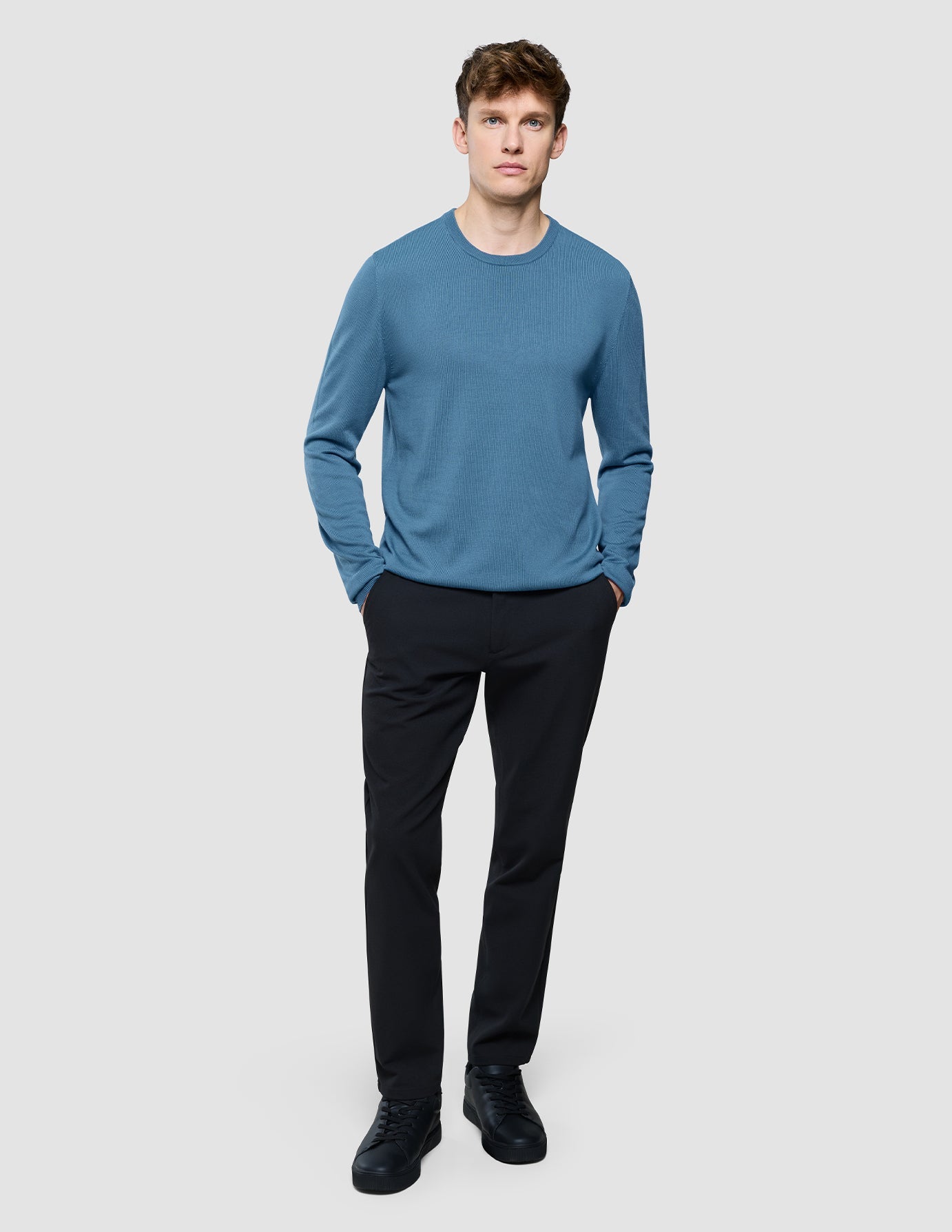 Seamless Core Knit Crewneck Blue Tide
