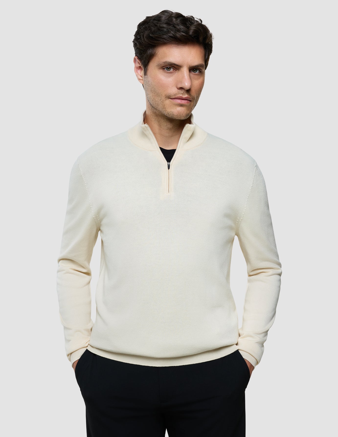 Seamless Core Knit Half Zip Birchwood