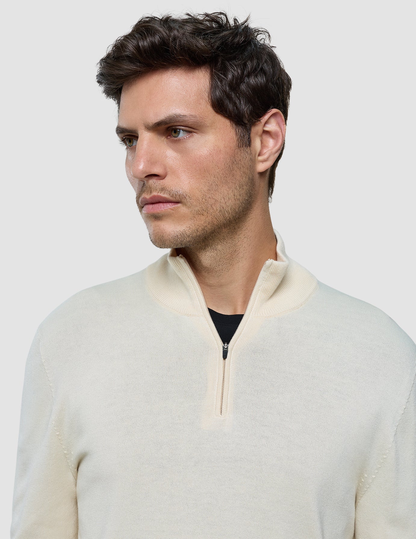 Seamless Core Knit Half Zip Birchwood
