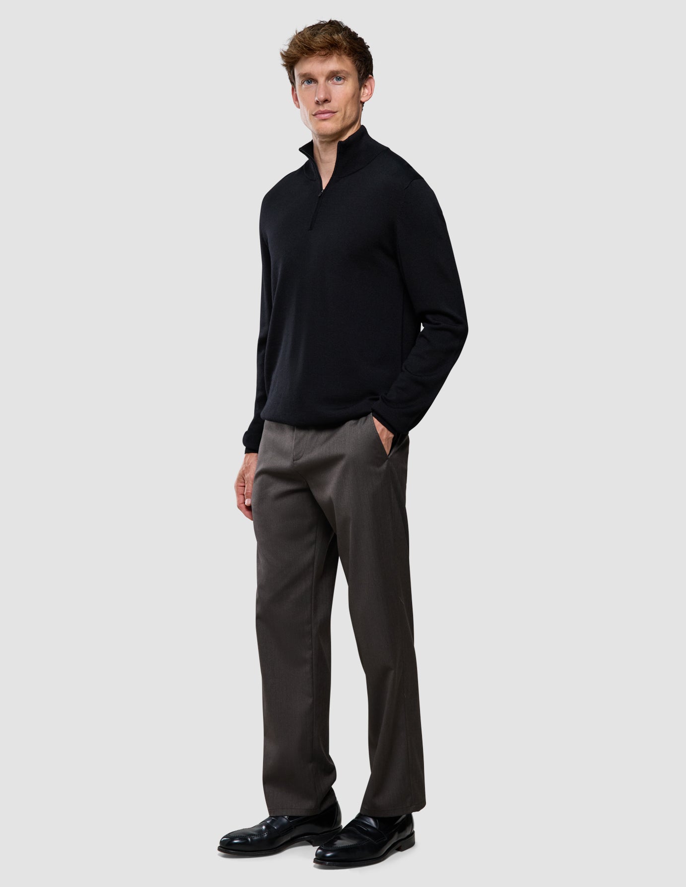 Seamless Core Knit Half Zip Black