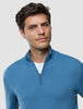 Seamless Core Knit Half Zip Blue Tide