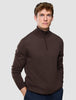 Seamless Core Knit Half Zip Dark Brown