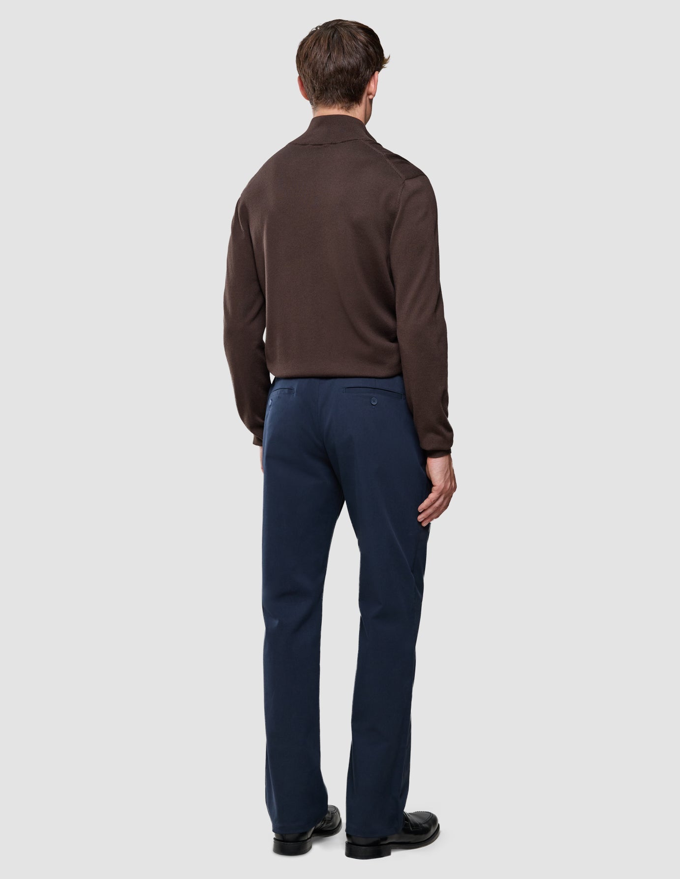 Seamless Core Knit Half Zip Dark Brown