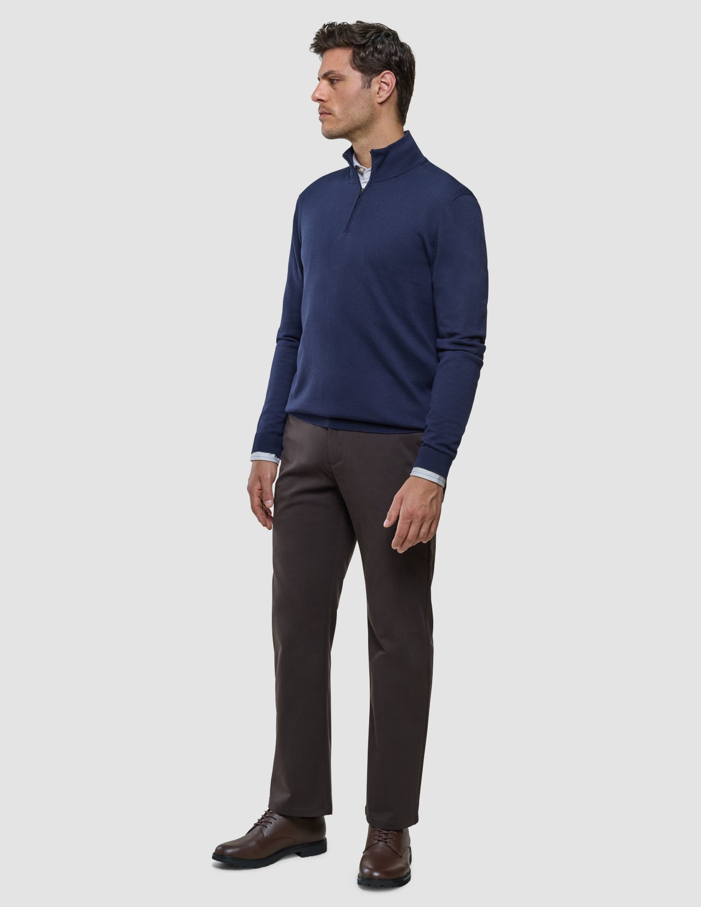 Seamless Core Knit Half Zip Dark Navy