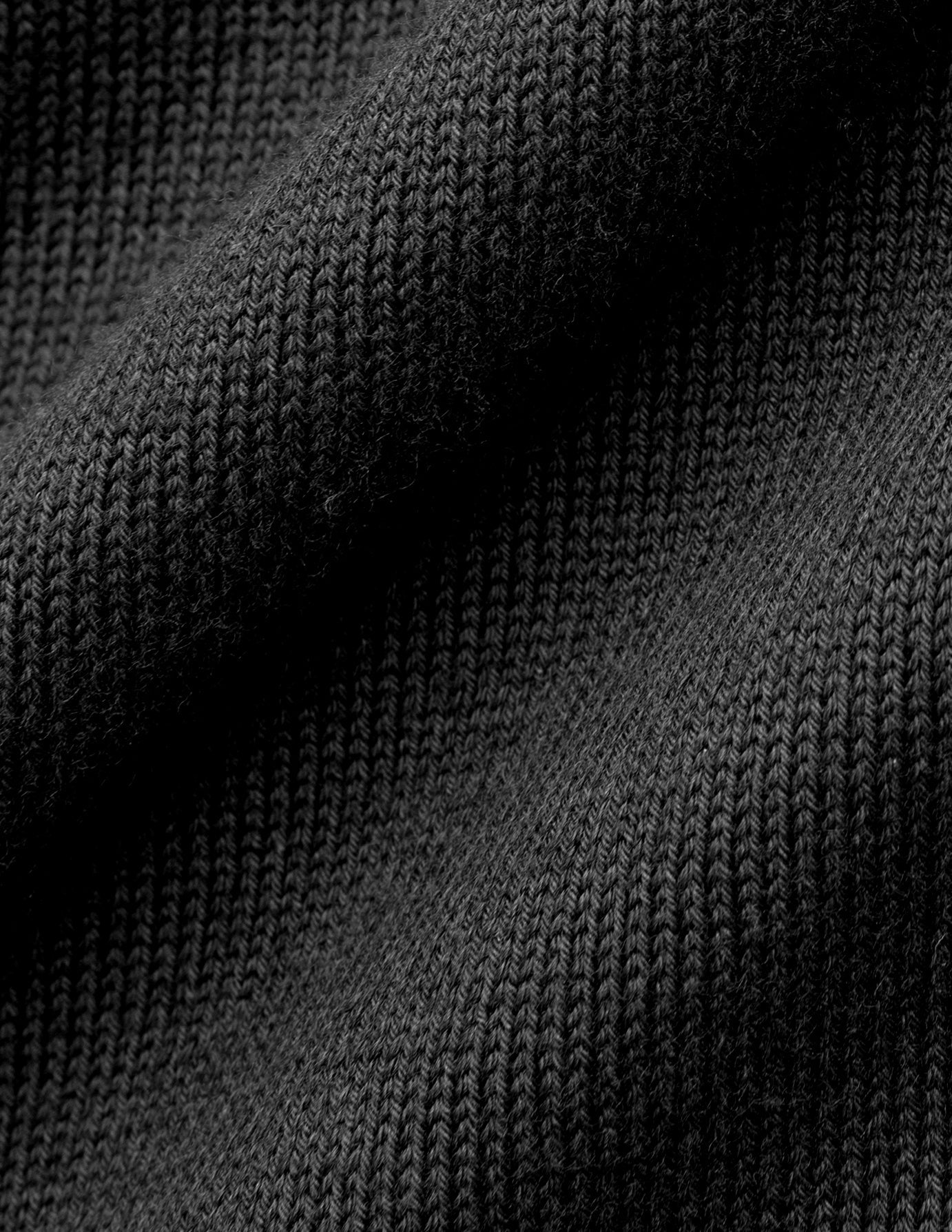 Seamless Core Knit Long Sleeve Polo Black