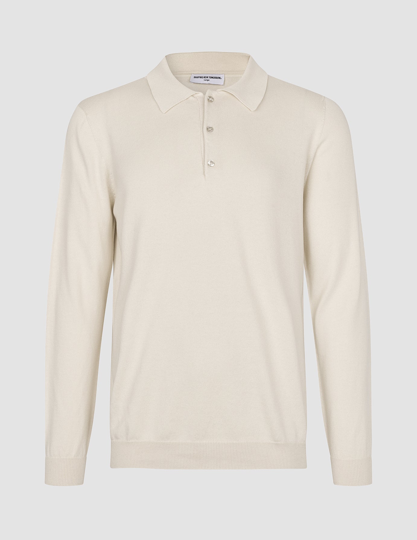 Seamless Core Knit Long Sleeve Polo Birchwood