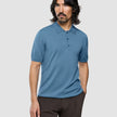 Seamless Core Knit Short Sleeve Polo Blue Tide