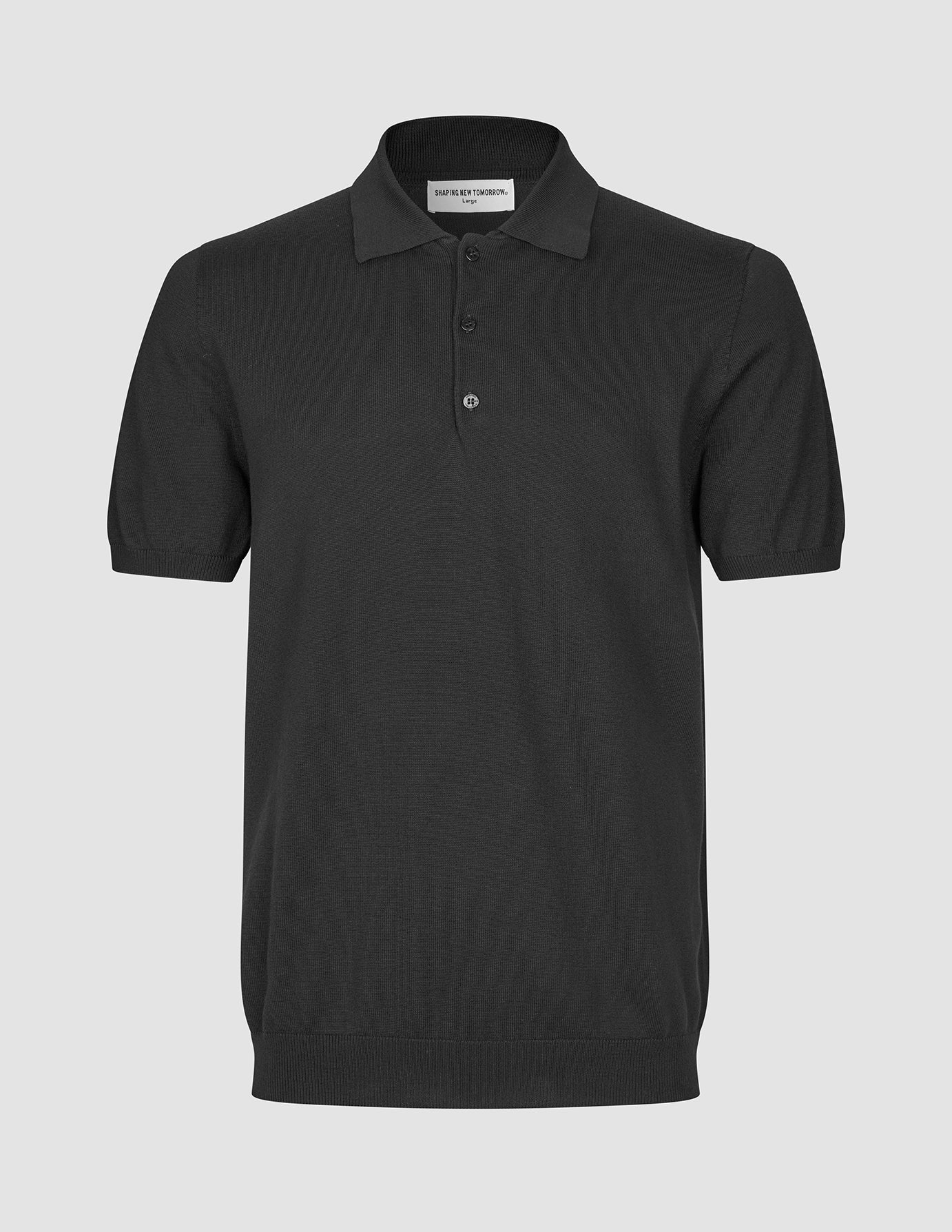 Seamless Core Knit Short Sleeve Polo Black