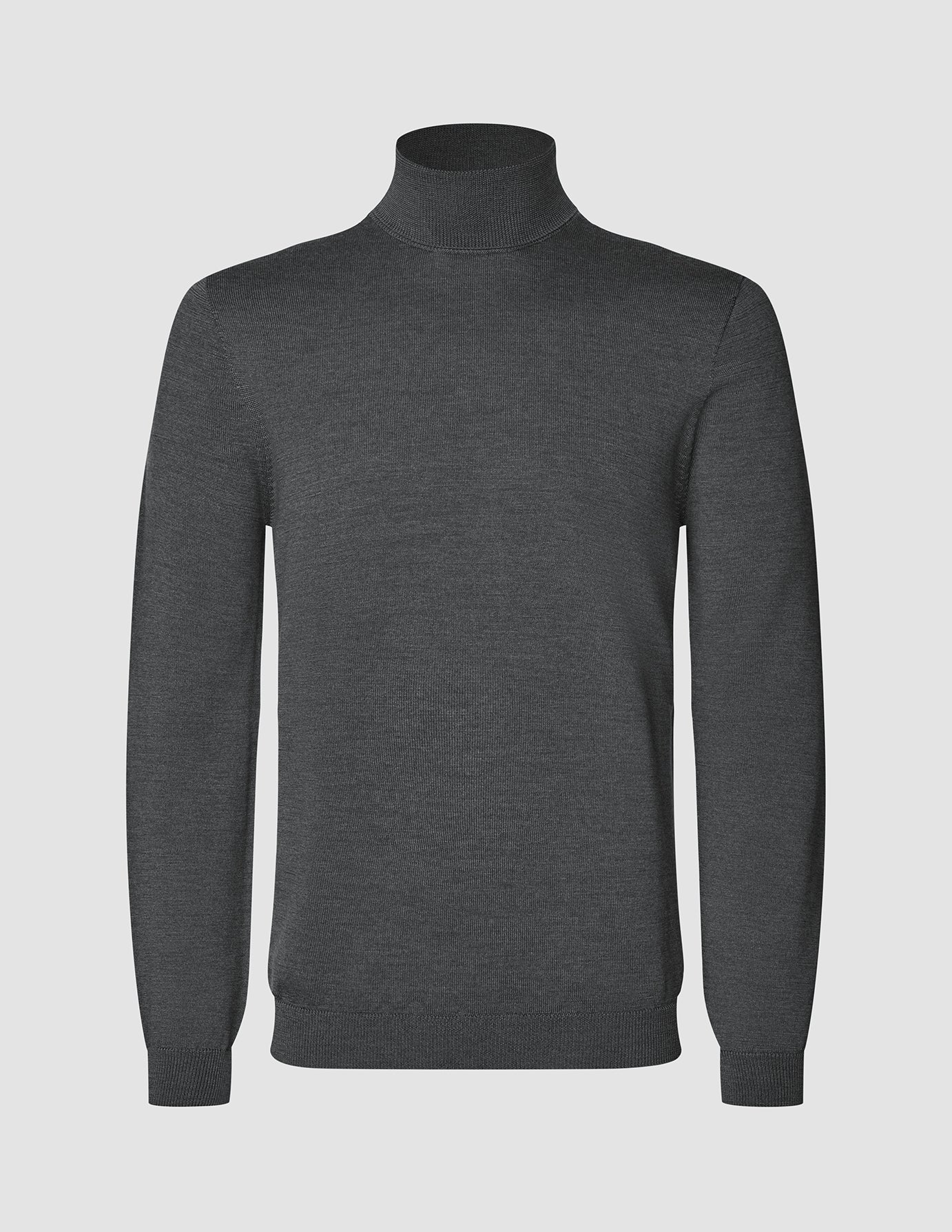Seamless Premium Merino Knit Turtleneck Charcoal Grey