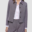 Serene Set Pink Winery Herringbone Short Jacket and Pants Wide