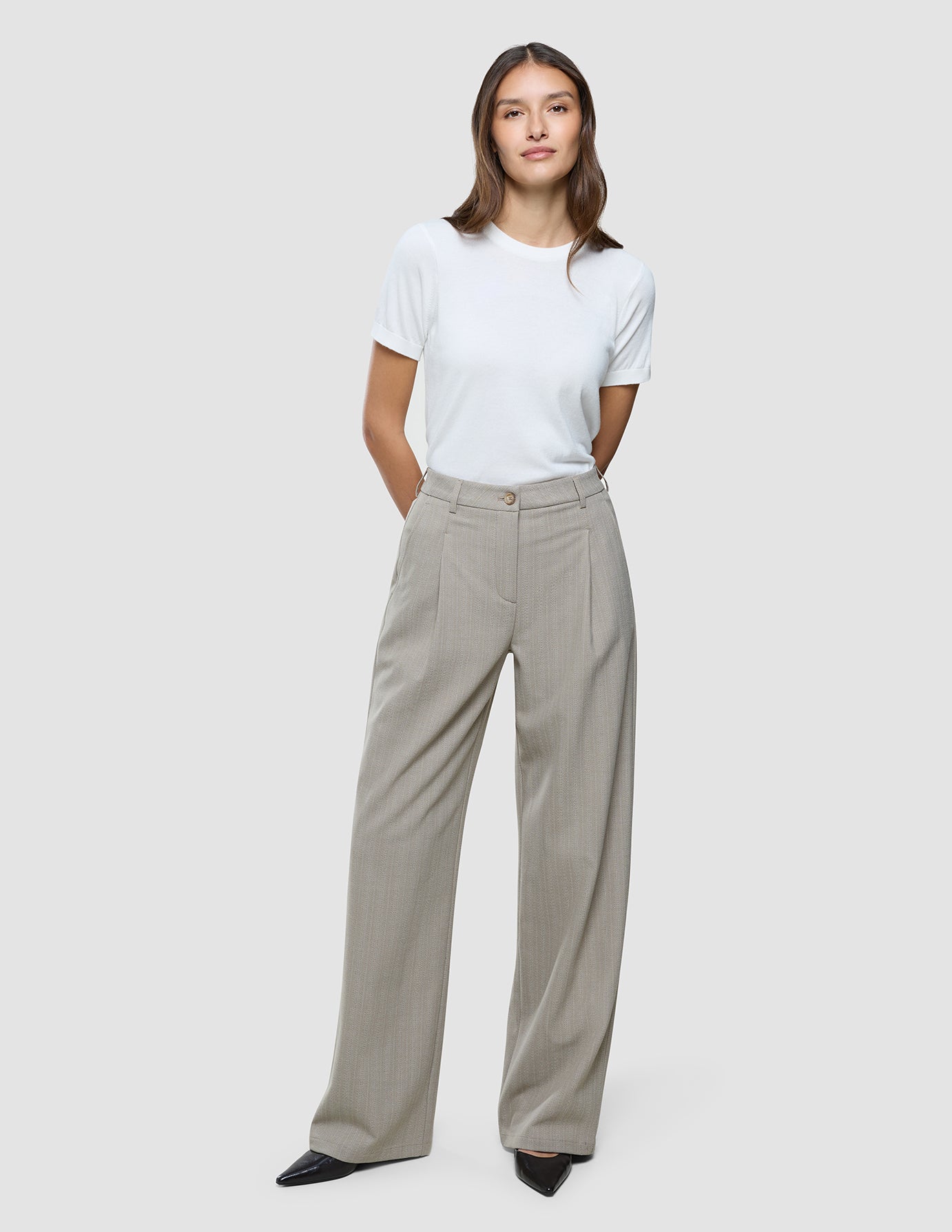 Women Serene Pants Wide Burnt Sugar Herringbone