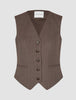 Women Serene Short Vest Brown Stone Herringbone
