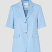 skye set blue haze short sleeved blazer wide pants
