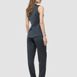 Skye Set Charcoal Melange Long Vest and Tapered Pants