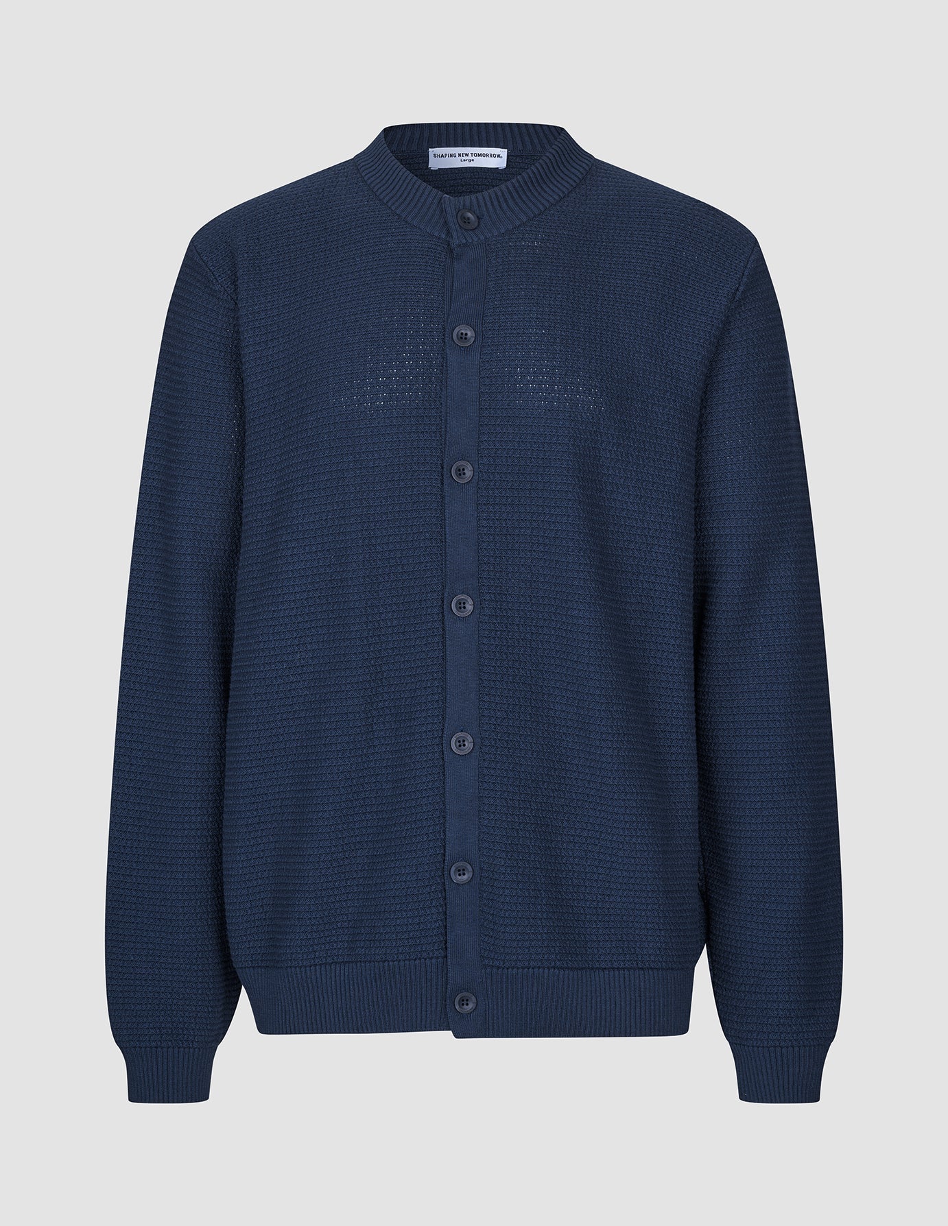 Structured Knit Cardigan Dark Navy