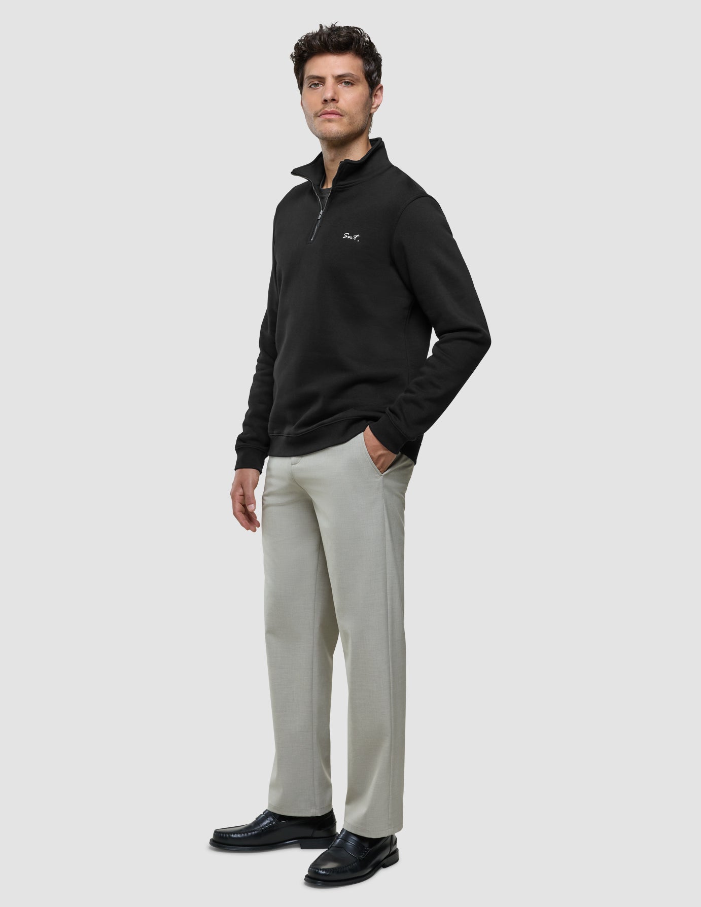 Sweat Half Zip Black