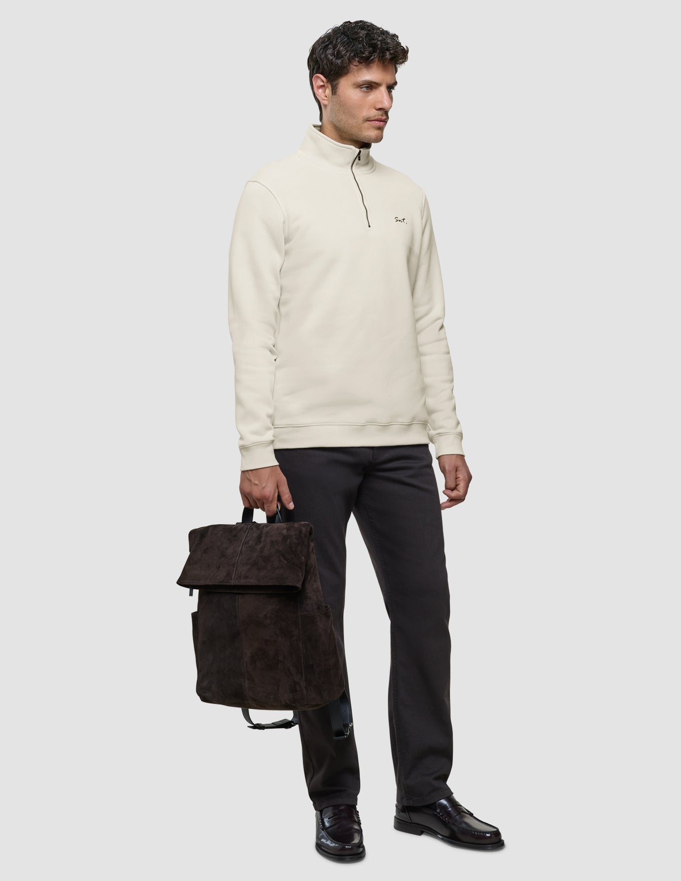 Sweat Half Zip Off White