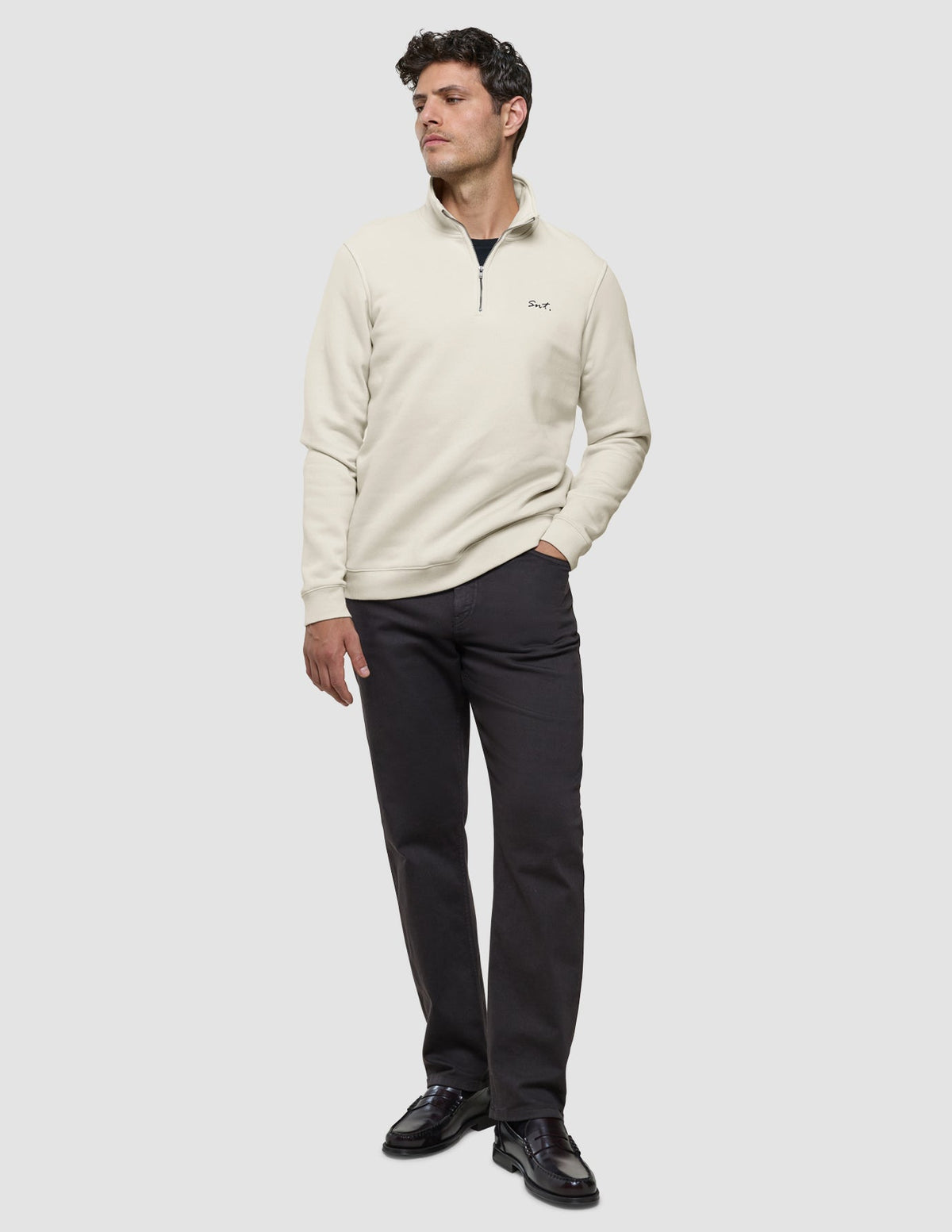 Sweat Half Zip Off White