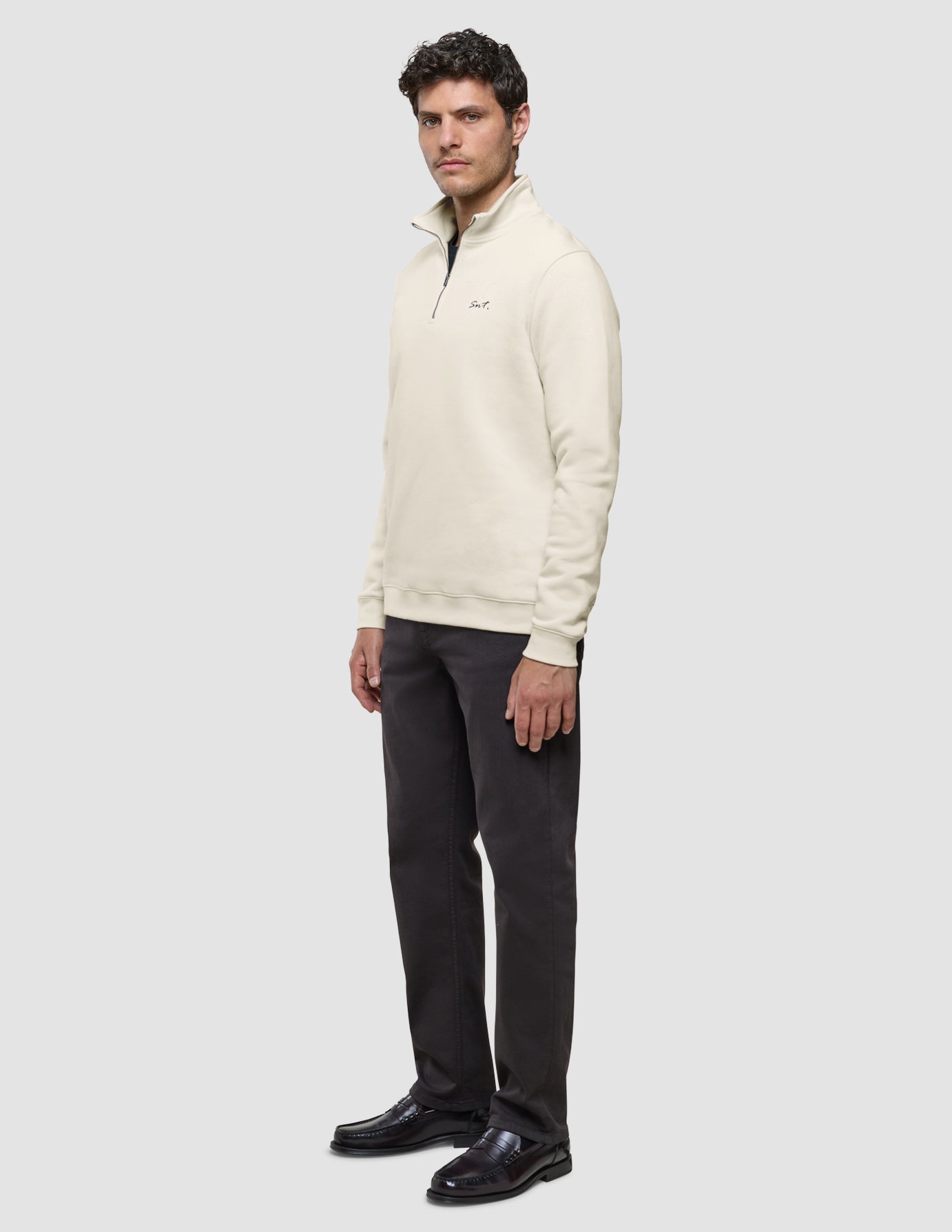 Sweat Half Zip Off White