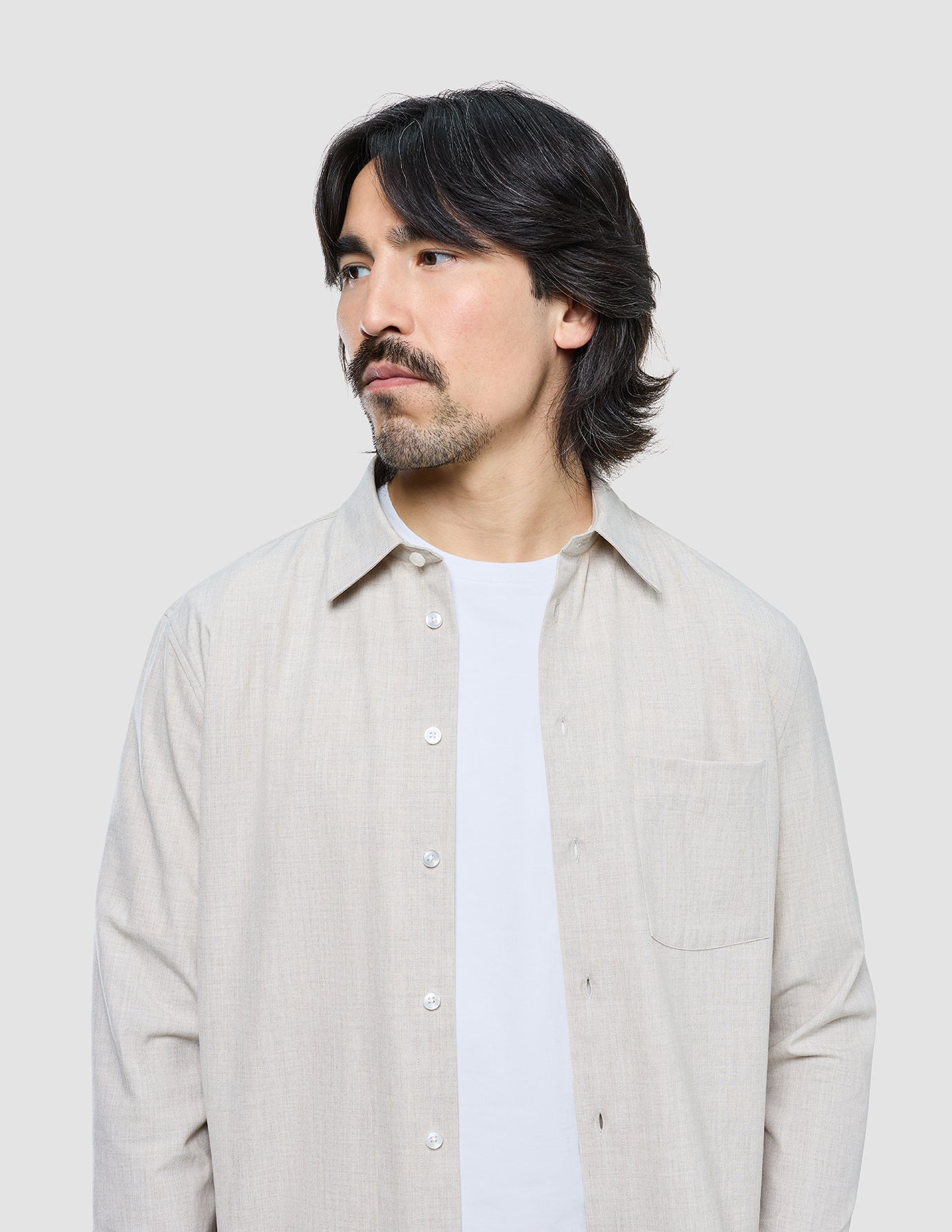 Tech Linen Casual Shirt Sandshell