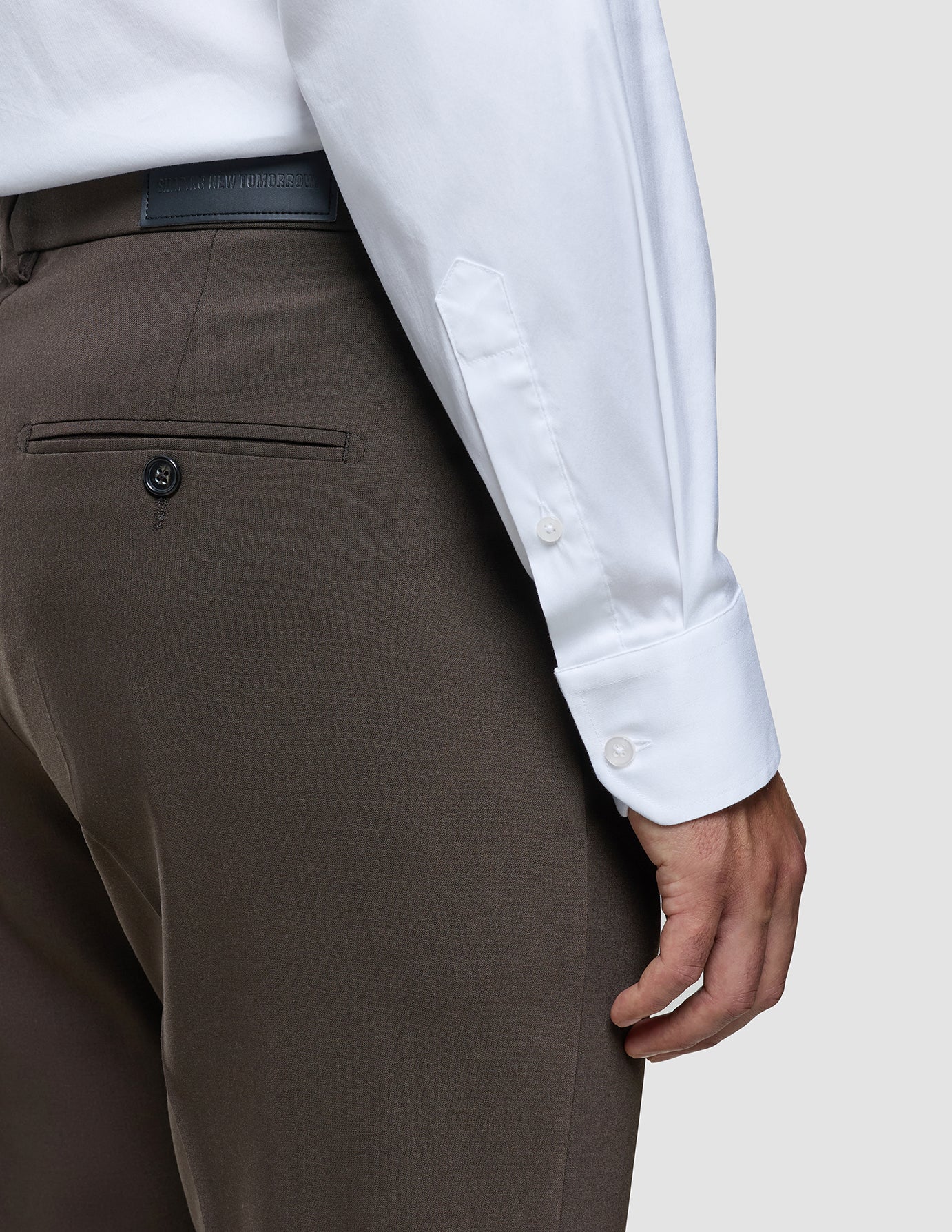 Tech Wool Suit Pants Slim Cocoa Brown