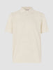 Textured Knitted Short Sleeve Polo Shirt Buttercream