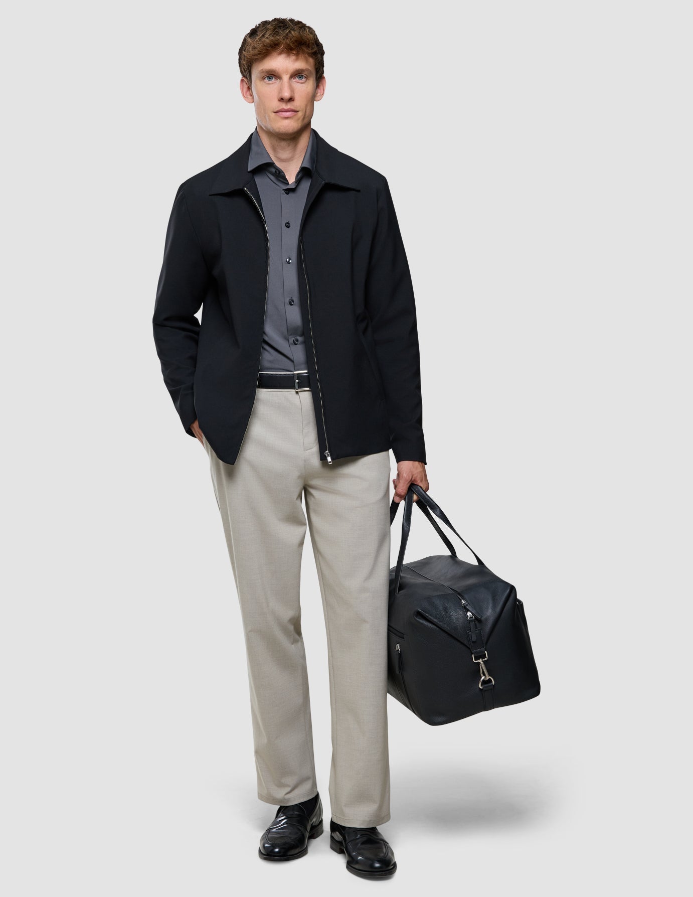 Travel Shirt Charcoal Grey Slim