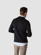 Fitted Knit Polo Long Sleeve Black